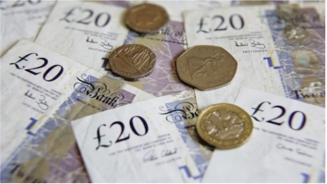 British currency notes and coins