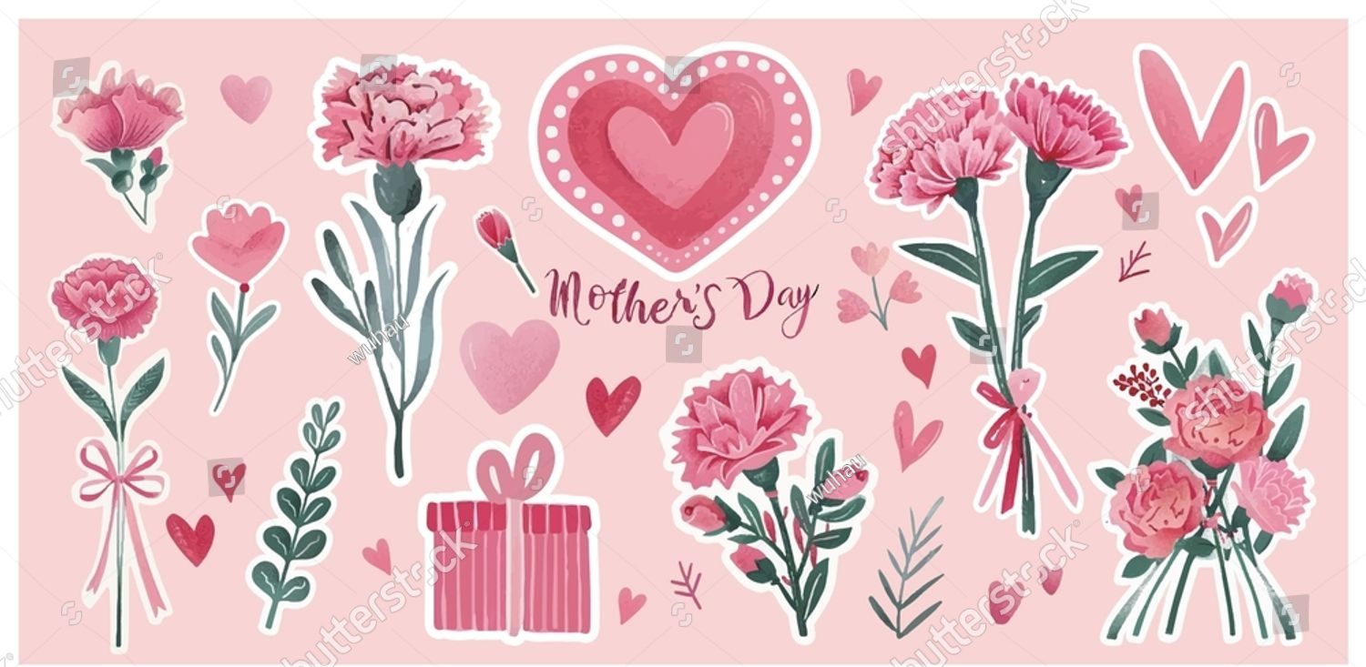 stock-vector-a-collection-of-mother-s-day-stickers-in-pink-watercolor-style-with-all-elements-being-separate-2595448223